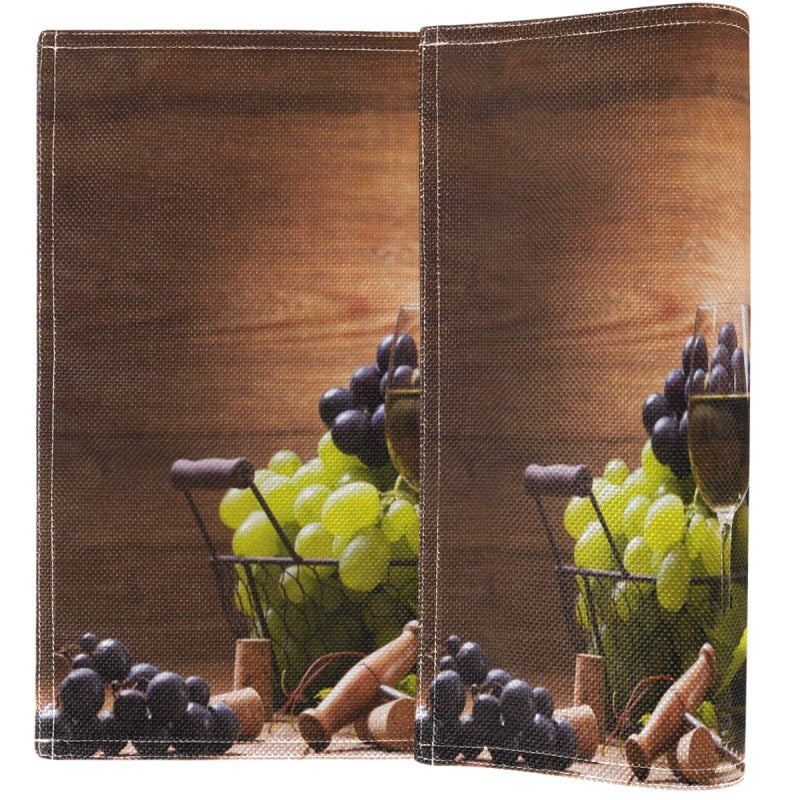 Oarencol Red and White Wine Glasses Placemat Table Mats Set of 6, Grape Wooden Heat-Resistant Washable Clean Kitchen Place Mats for Dining Table Decoration - Image 4
